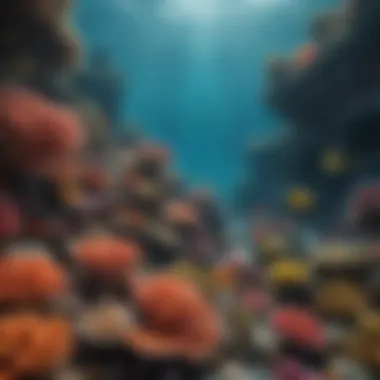 Vibrant Coral Reef Ecosystem A vibrant coral reef teeming with marine life