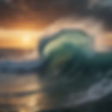 Majestic Waves: The Dance of Light and Water Majestic waves under a dramatic sky