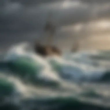 The Tumultuous Sea: Nature's Fury in Art A tumultuous sea captured in a classic painting