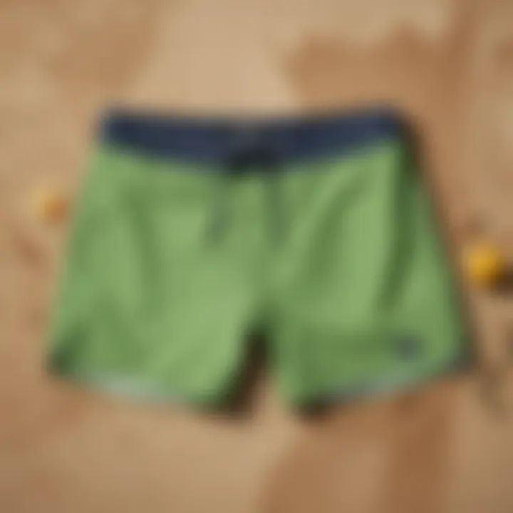 A selection of eco-friendly board shorts in vibrant colors