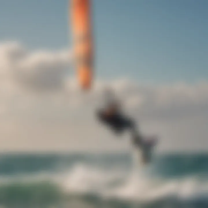 Kitesurfer harnessing the wind with skill