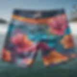 Custom boardshorts showcasing vibrant designs and patterns