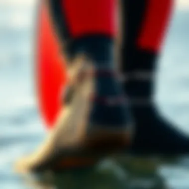 Fitting Considerations for Wetsuit Booties Diagram illustrating fitting considerations for wetsuit booties