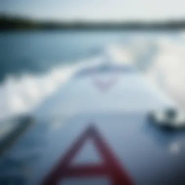 Diagram illustrating the dimensions of a wakeboard