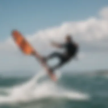 Kitesurfer demonstrating the Cabrinha Fireball in action on the water