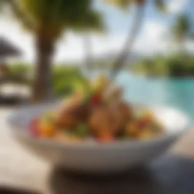 Delicious Caribbean cuisine offered at the resort