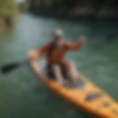 A paddler demonstrating proper paddle length