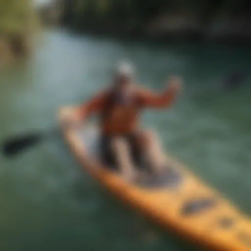 A paddler demonstrating proper paddle length