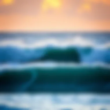 Stunning view of Pipeline surf conditions at sunrise