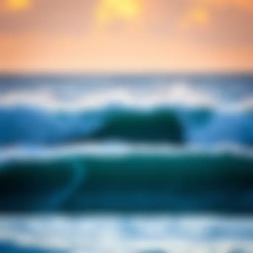 Stunning view of Pipeline surf conditions at sunrise