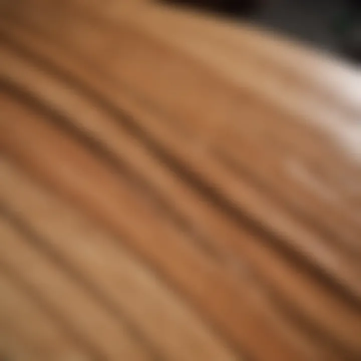 Close-up of wood grain used for surfboard rack construction