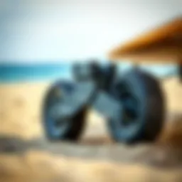 Close-up of cruiser board truck showcasing its intricate design and build quality