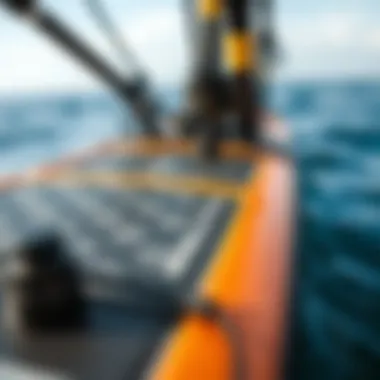 Close-up of electric foil board components