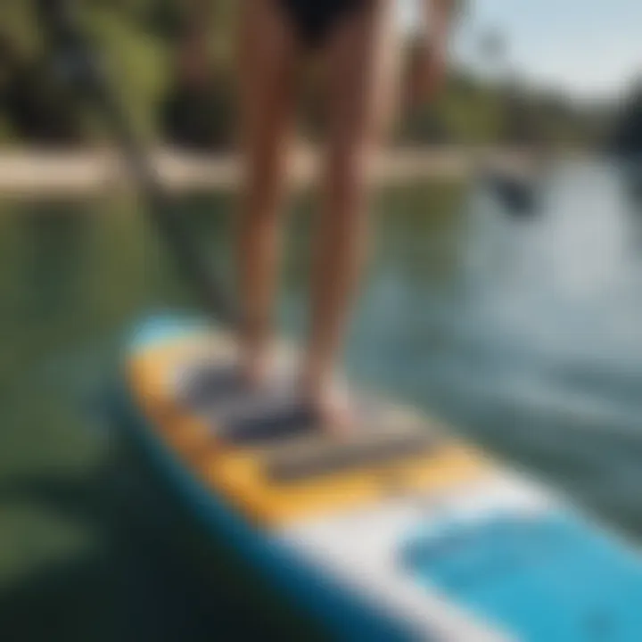 Close-up of electric paddleboard technology