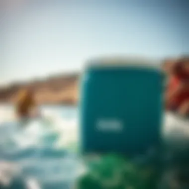 Eola bucket cooler in use during a water sports activity
