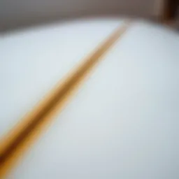 Close-up view of EPS surfboard blank showcasing unique texture and density