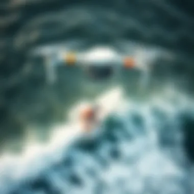 Aerial View of Surfing with Drone Technology Drone capturing surf action from above