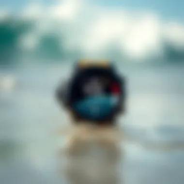 Advanced Surf Smartwatch for Ocean Monitoring Wearable surf smartwatch displaying ocean conditions