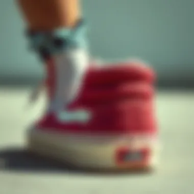 Comfort and Fit of Vans SK8 Hi Close-up of Vans SK8 Hi highlighting comfort and fit