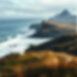 Stunning Arctic coastline at Unstad with crashing waves