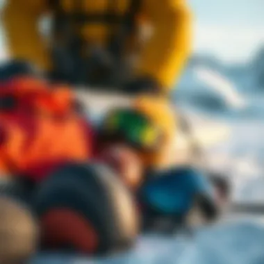 Essential surfing gear displayed against a backdrop of Arctic scenery