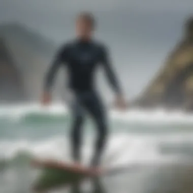 Surfer in action showcasing mobility in a wetsuit