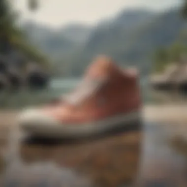 Close-up of the unique materials used in Billabong footwear