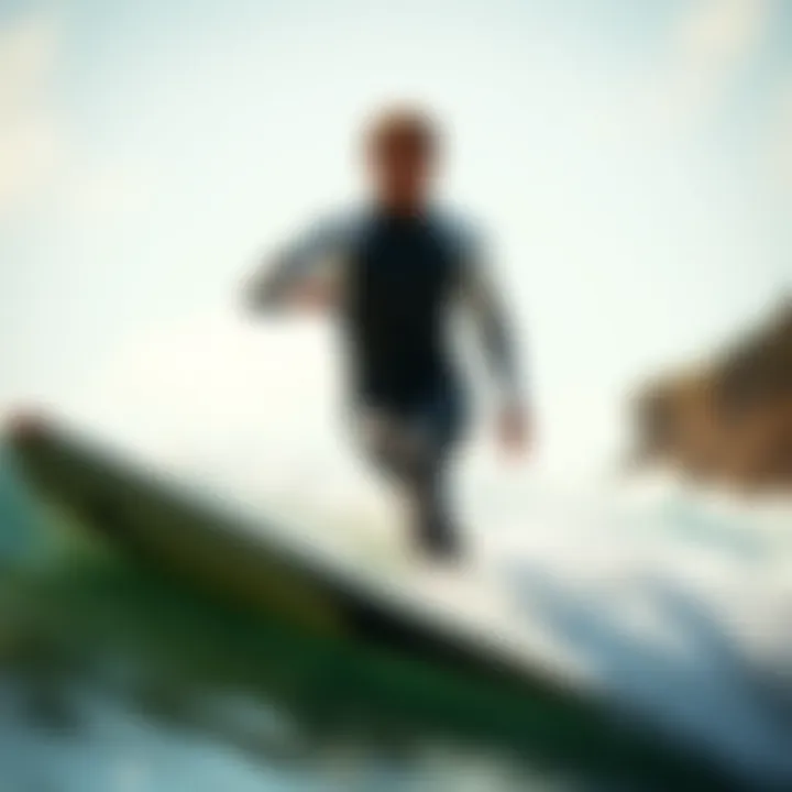 Action Shot of Springsuit in Use Watersports enthusiast wearing a cheeky springsuit while surfing