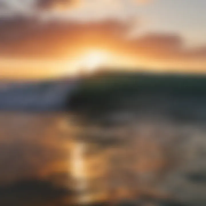 Vibrant sunset over the ocean at Chicama, highlighting the beauty of the surf destination.