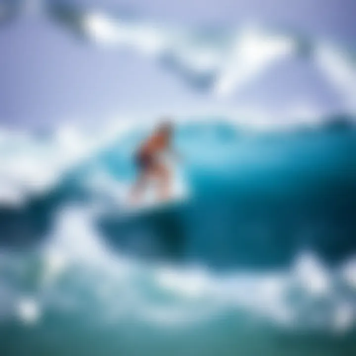 Surfers using Churchill Makapuu fins in action during a wave ride