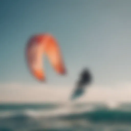 A vibrant duotone kitesurfing session showcasing dynamic colors in the sky and water.