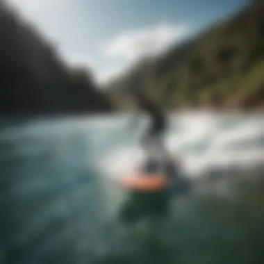 E-Wave Jet Board in a Scenic Environment E-Wave Jet Board in natural waterscape