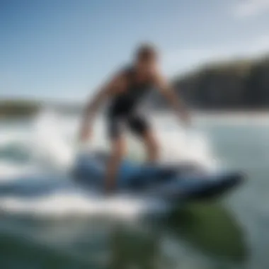 User enjoying a thrilling ride on an electric jet bodyboard