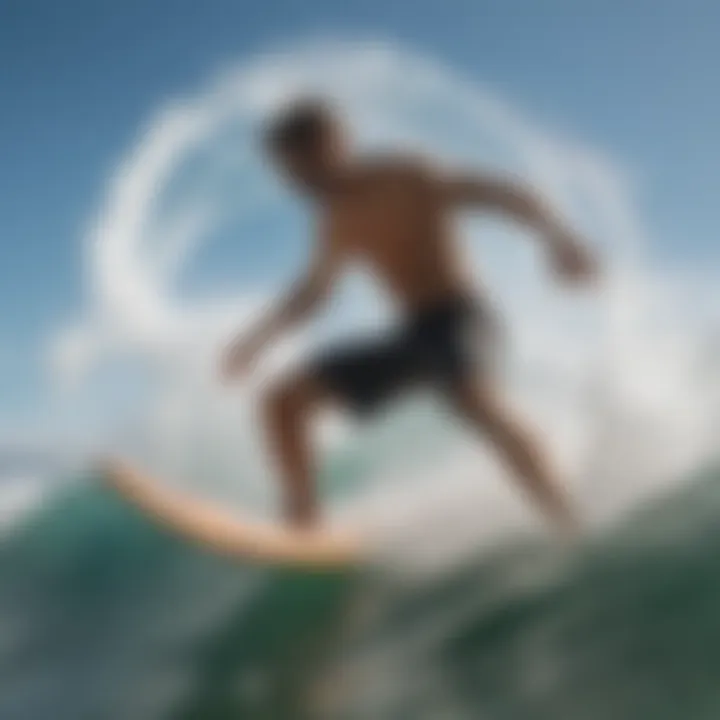 Action shot of surfer wearing Hyperfreak boardshorts in vibrant waves