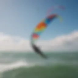 Colorful kites soaring in the sky during a kitesurfing event