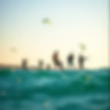 Kitesurfing Community Embracing the Waves A group of kitesurfers enjoying a sunny day on the water