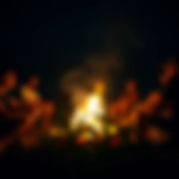 Campfire Gathering: Community at Lapoint Group of surfers enjoying a campfire at night