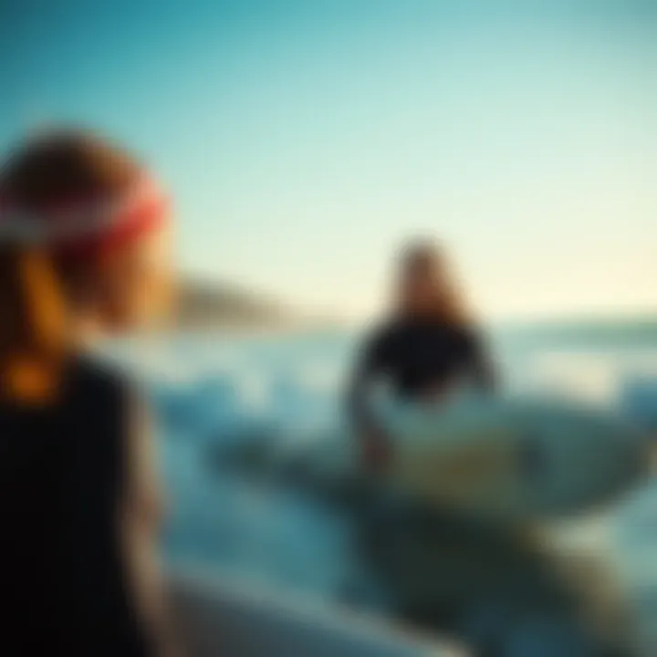 Personalized Surf Lessons at Lapoint Surfing instructor guiding students at Lapoint Surf Camp