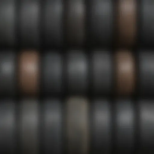 Close-up view of various longboard tire types showcasing differences