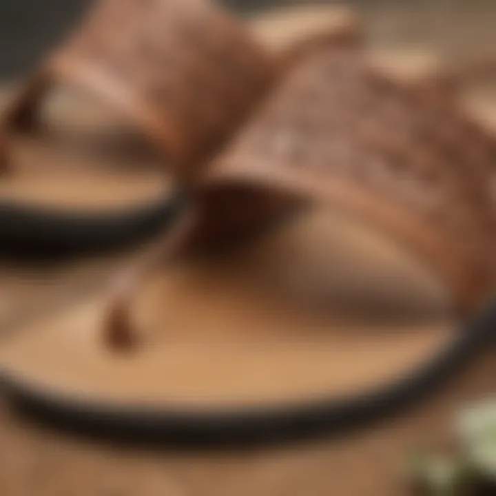 Close-up view of the intricate strap design of Olukai Hiapo sandals showcasing craftsmanship.