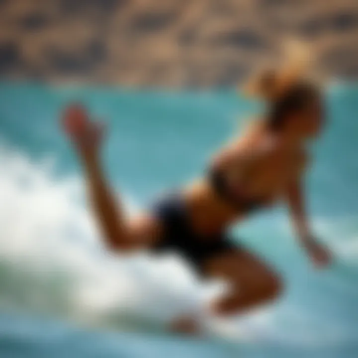 Strengthening Core for Enhanced Balance Engaging core muscles while practicing surfing techniques