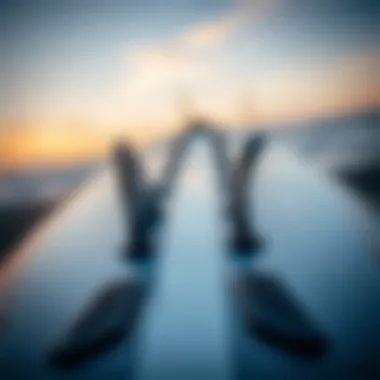 Close-up of the innovative design features of a powered surfboard