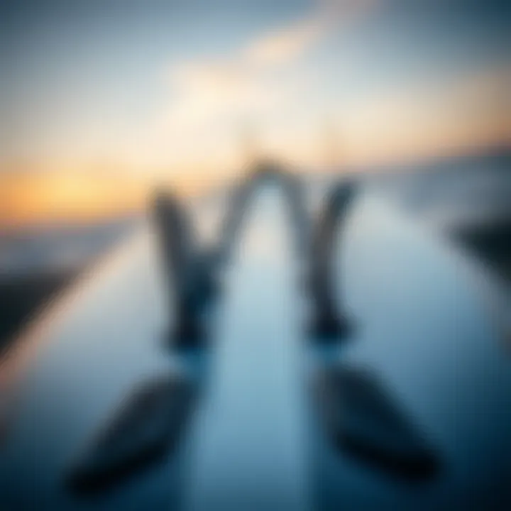 Close-up of the innovative design features of a powered surfboard