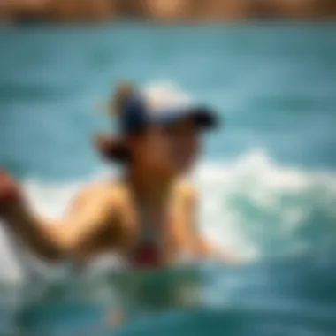 Athlete engaging in water sports wearing RVCA Camille collection