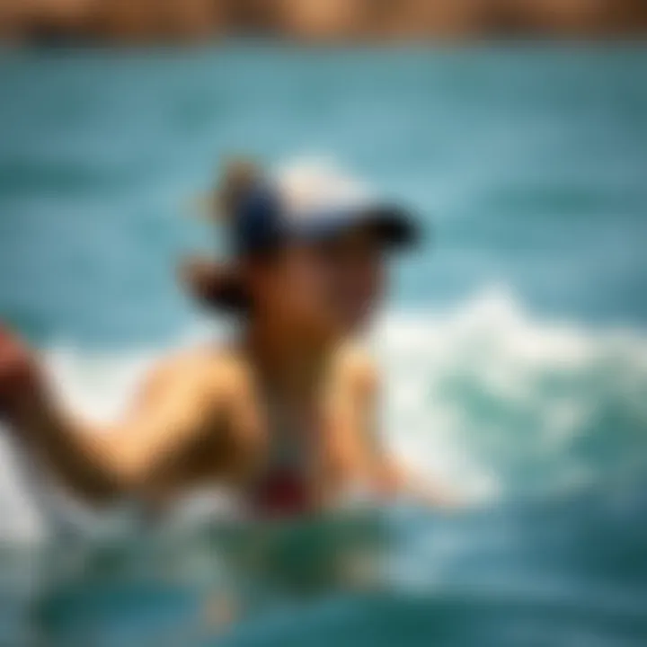 Athlete engaging in water sports wearing RVCA Camille collection