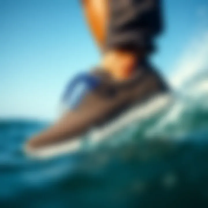 Performance of Sanuk Vagabond Lace Sneaker in Watersports Sanuk Vagabond Lace Sneaker in action during a watersport activity, demonstrating its performance.