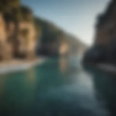 Hidden Cove: An Oasis of Calm A peaceful cove surrounded by cliffs and gentle surf