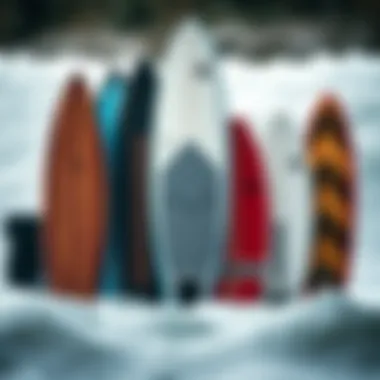 Varied skimboard shapes showcasing unique designs