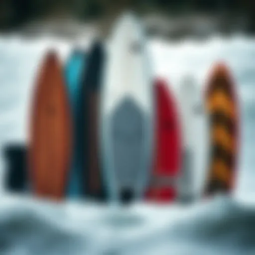 Varied skimboard shapes showcasing unique designs