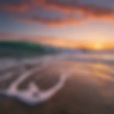 Stunning Sunset at a Surf Spot Sunset at a popular surf spot with vibrant colors